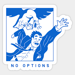 Art of a meme, Peace Was Never An Option in blue ink Sticker